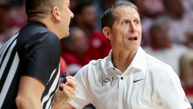 Razorbacks coach Eric Musselman against Alabama
